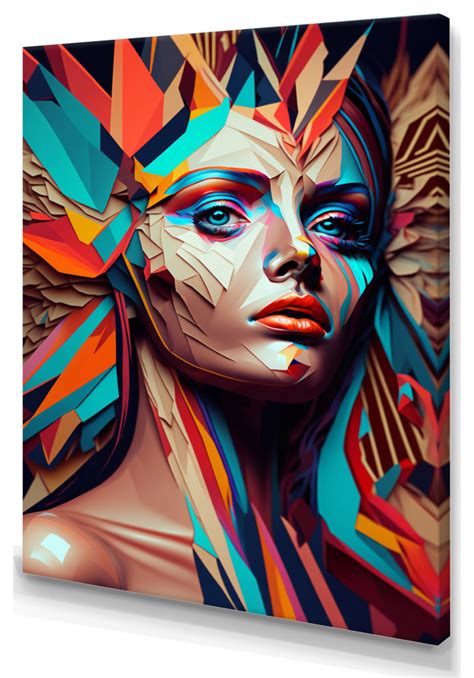 Cubic Woman Portrait Ii Canvas X Contemporary Prints And