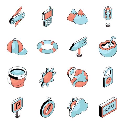 Premium Vector Pack Of Holiday And Summer Flat Icon
