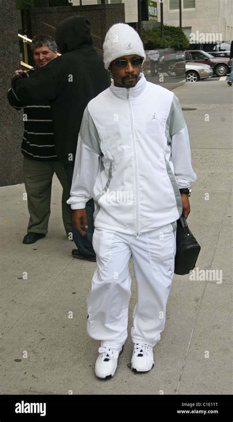 Comedian Katt Williams Dressed In A White Jogging Suit Leaves His