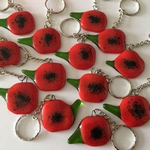 Fused Glass Remembrance Poppy Remembrance Gift Memorial Poppy Poppy