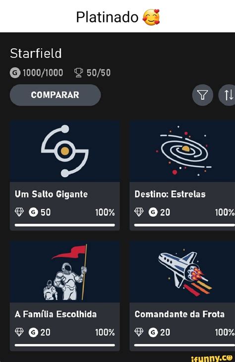 Platinado 3 Starfield COMPARAR Um Salto Gigante Destino Estrelas 100