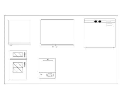 Fridge Views With Different Sizes Dwg5 Thousands Of Free Autocad