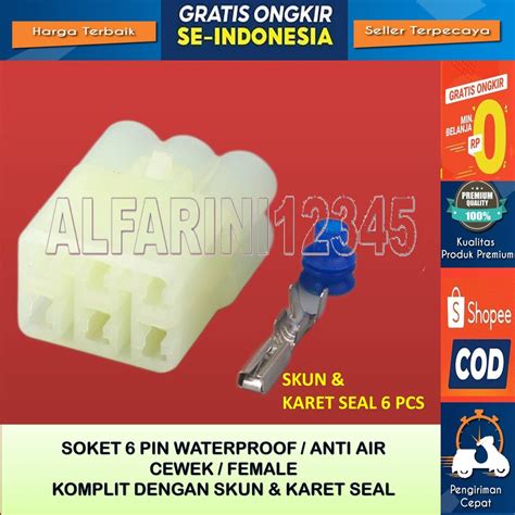 Jual Soket Konektor DLC Kawasaki 6 Pin Female Soket 6 Pin Waterproof