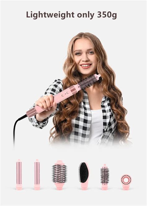 Professional Hot Air Brush Hair Blow Dryer One Step Hair Dryer Curler Comb With Interchangeable