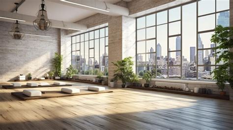 Premium AI Image | modern yoga studio design with equipment