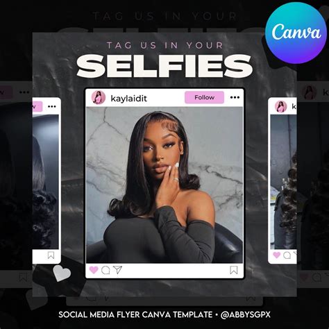 Tag Us In Your Selfies Social Media Flyer IG Swipe Theme Editable Canva