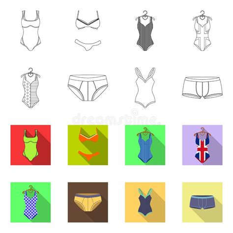 Vector Design Of Bikini And Fashion Logo Collection Of Bikini And Swimsuit Stock Symbol For Web