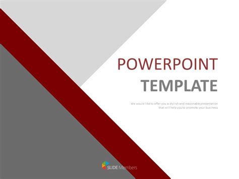 Gray Dark Red Triangle Free Powerpoint Template