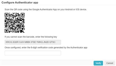 Configuring Authenticator App Verification Code