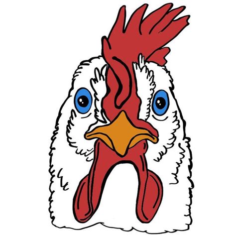 chicken face drawing