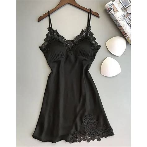 Robe de nuit sexy en satin pour femmes vêtements de nuit nuisettes lingerie écharpe pyjamas