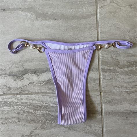 Lavender Thong Bikini Bottoms Cute Gold Hoops And Depop