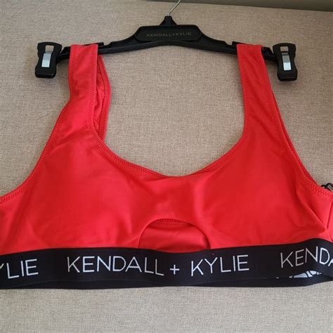 Kendall Kylie Swim Nwt Kendall Kylie Red Peekaboo Logo Belt Sports Bikini Top Sizes S M