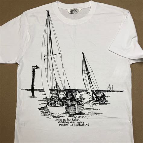 Sailing Boats Leaving Nelson Harbour T Shirt For Men Madcat