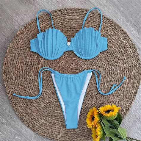Sexy Shell Micro Bikini Set Brazilian Thong Swimsuit For Women Spheregoods