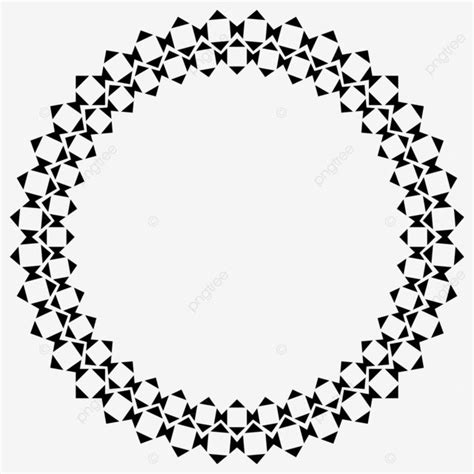 Black Round Islamic Pattern Frame Vector Art Round Islamic Circle