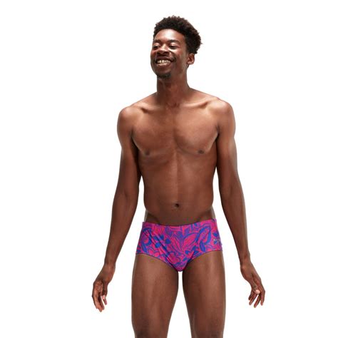 Speedo Mens Bondi Night Floral Brief Bluepink Ness Swimwear