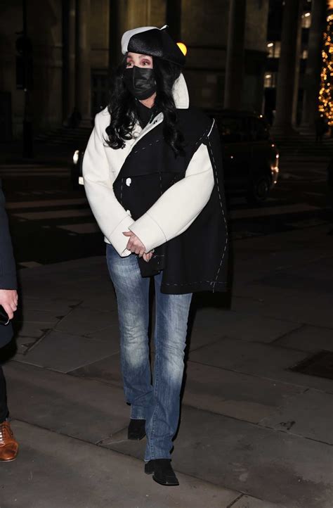 Cher in a Black Protective Mask Arrives at BBC Studios in London ...