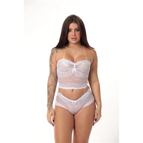Conjunto Sutiã Tomara que Caia em Renda Sem Bojo Lingerie Sexy Calcinha Calesson Shopee Brasil