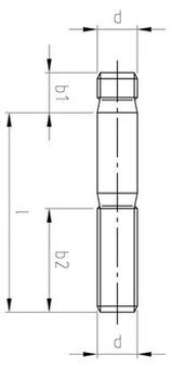 DIN 938 А2, А4 нержавеющая сталь Шпилька, ввинчиваемый конец = 1d ...