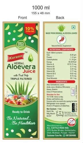 Karuna Aloevera Alovera Juice Packaging Type Bottle Packaging Size