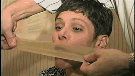 47 Yr OLD UNCOOPERATIVE LATINA HAIR DRESSER IS WRAP TAPE GAGGED BALL TIED ON THE BED Amateur