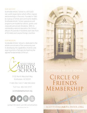 Fillable Online Circle Of Friends Brochure Scottsdale Artists School