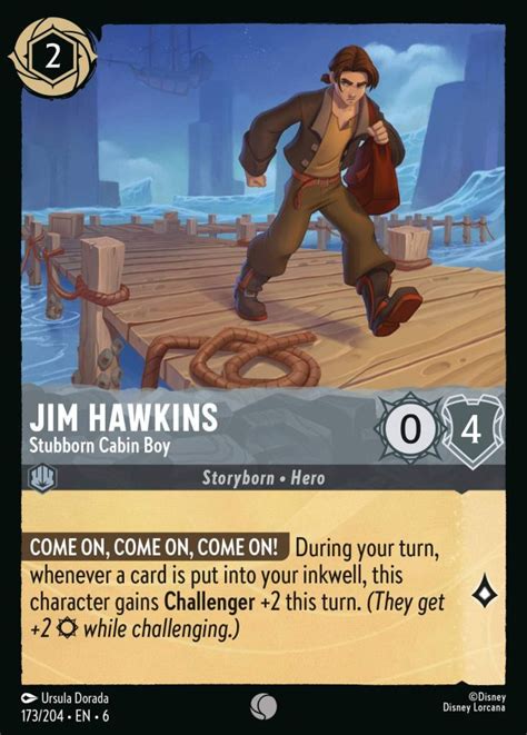 Jim Hawkins Stubborn Cabin Boy 173 204 Disney Lorcana Card Details