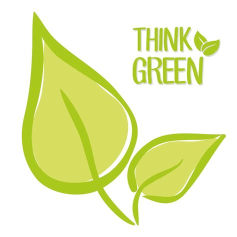 Premium Vector Think Green Concept With Icon Design