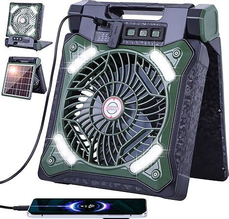 Amazon Westtree Solar Powered Fan For Camping Rechargeable Fan