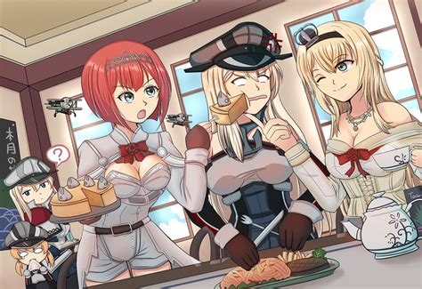 Prinz Eugen Bismarck Graf Zeppelin Warspite And Ark Royal Kantai Collection Drawn By