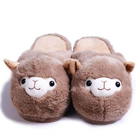 Плюшевые тапочки Альпаки коричневые - размер 36-38 купить в интернет ...