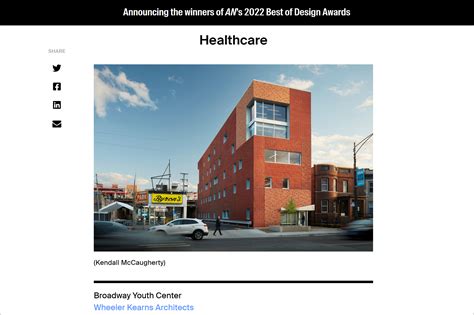 Broadway Youth Center wins an Architect's Newspaper Best of Design
