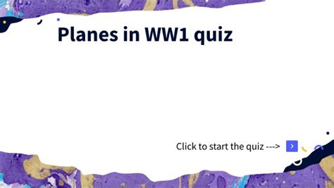 WW1 Quiz