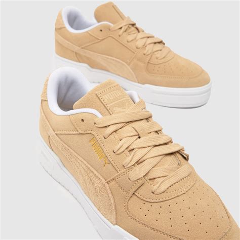 Mens Beige Puma Ca Pro Suede Mix Trainers Schuh