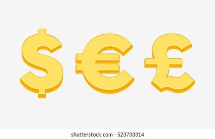 Currency Symbols Signs Dollar Euro Pound Stock Vector Royalty Free