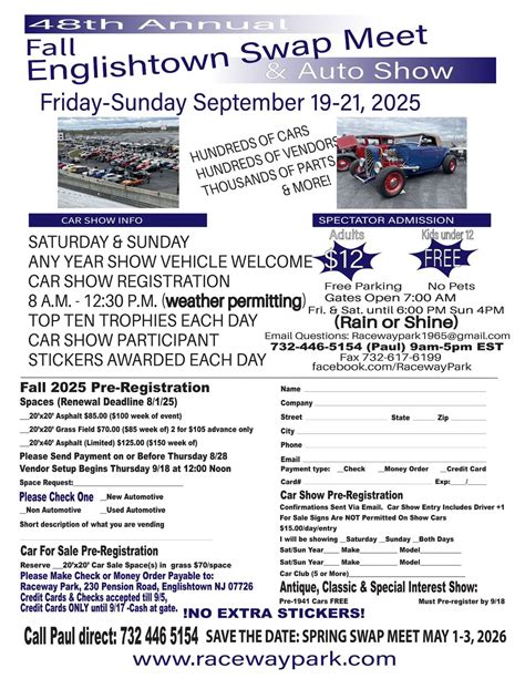 48th Annual Fall Englishtown Swap Meet & Auto Show, 230 Pension Rd