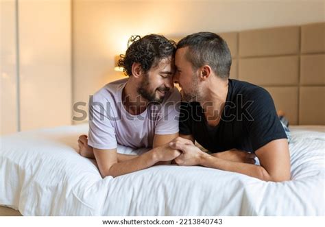 Happy Gay Couple Lying Down On Stock Photo Shutterstock