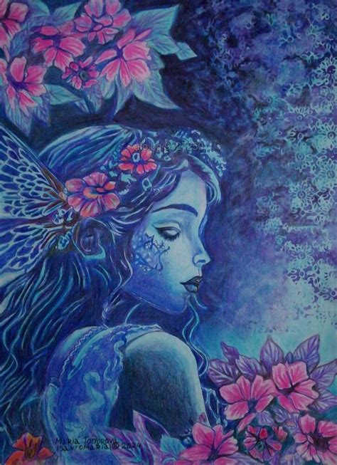 Авторски картини с цветен молив Картина с мастило/туш/молив 30 cm 40 cm ...