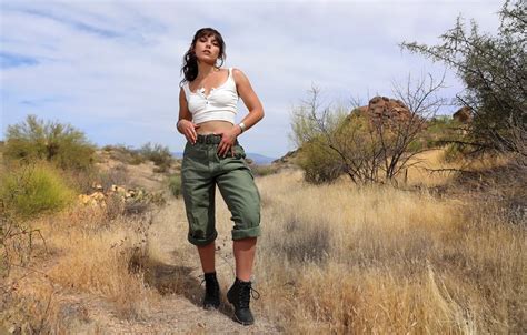 Wallpaper Sky Hot Girl Desert Brown Hair Nature Model Lovely Sexy Woman For Mobile And