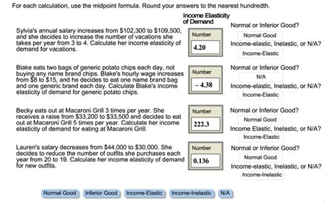 Income Elasticity Of Demand Midpoint Formula