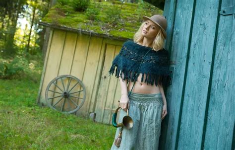 Обои hat woman beautiful model pretty blonde long haired на телефон и рабочий стол раздел