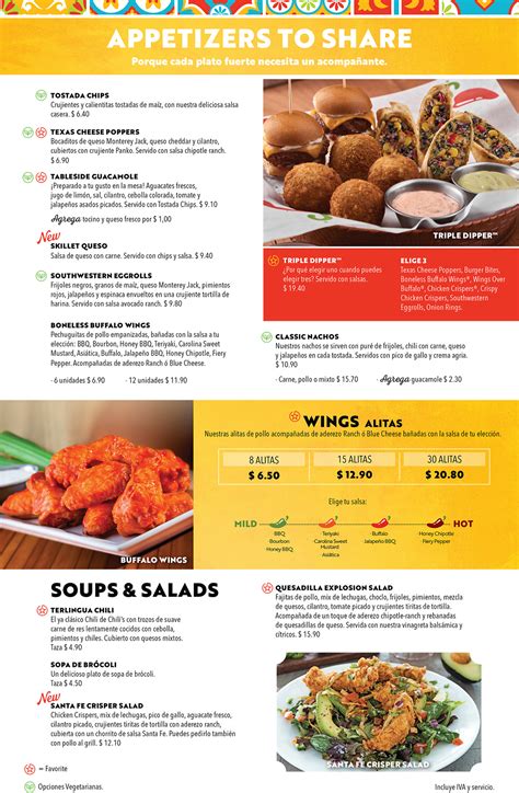 Printable Chilis Menu With Prices