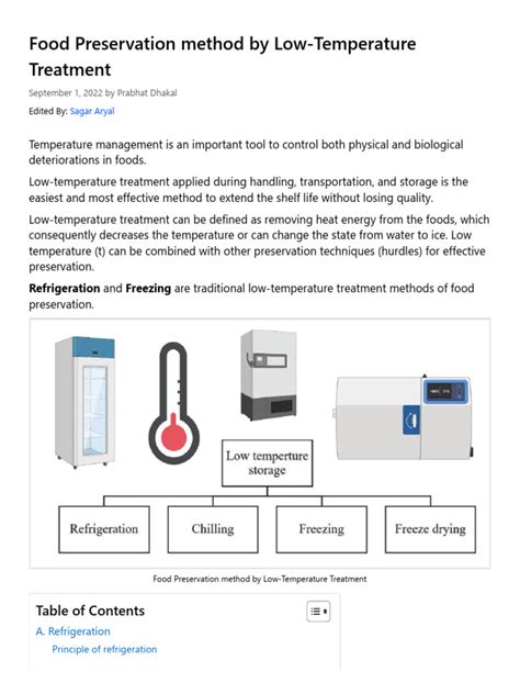 Food Preservation Method by Low-Temperature Treatment | PDF