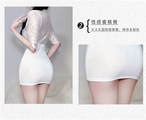 Sexy Lingerie Sexy Deep V See Through Lace Tight Fitting Hip Skirt Jumpsuit Ol Uniform Shopee