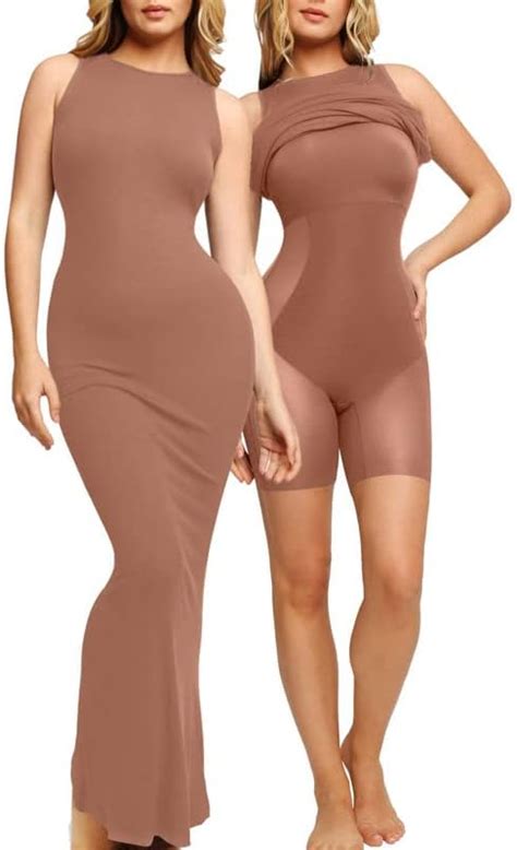 Popilush Shaper Dress Bodycon Maxi Mini Built In Shapewear Bra 8 In 1