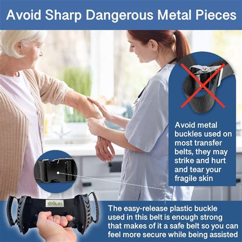Gait Belt for Seniors - Easy-to-Use Transfer Belts with Handles for