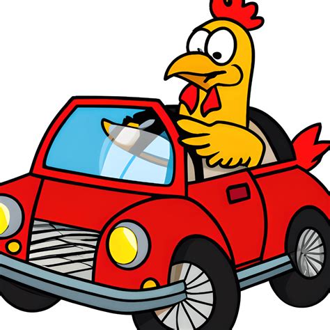 chicken driving  car creative fabrica