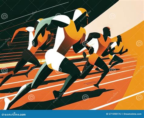 Athletes Sprinting In The Ancient Olympic Games At Olympia Stadium ...