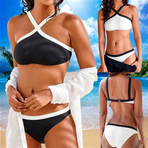 Black And White Stitching Sexy Bikini LOVEMI